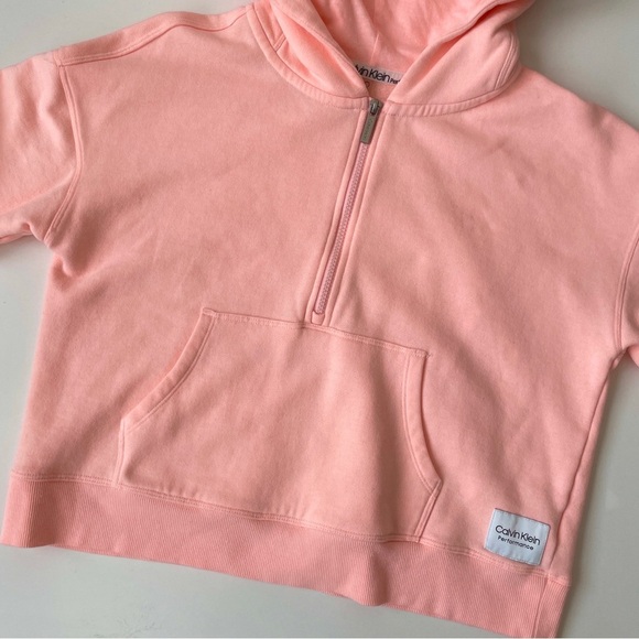 Calvin Klein Performance Short-Sleeve Quarter Zip Hoodie, Size Small Activewear - Picture 8 of 12